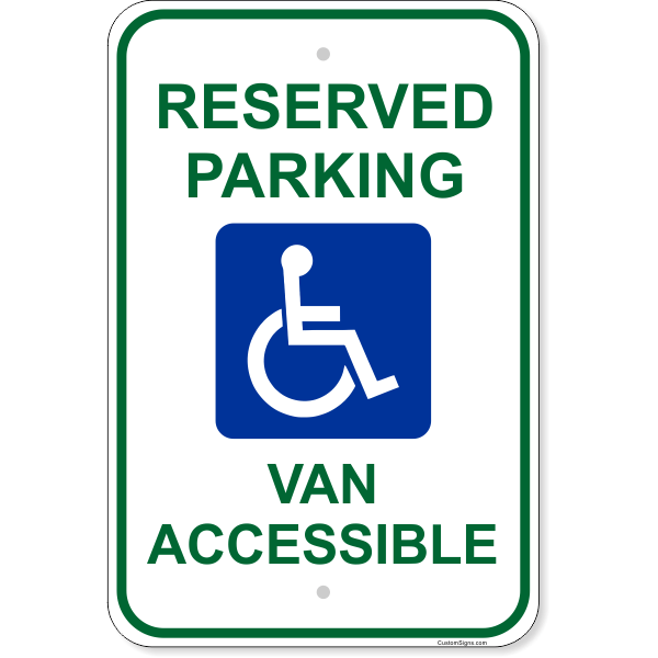 Handicap Van Accessible Aluminum Sign | 18" x 12"