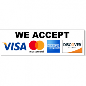 Horizontal Credit Card Accepted Decal | 3" x 10"