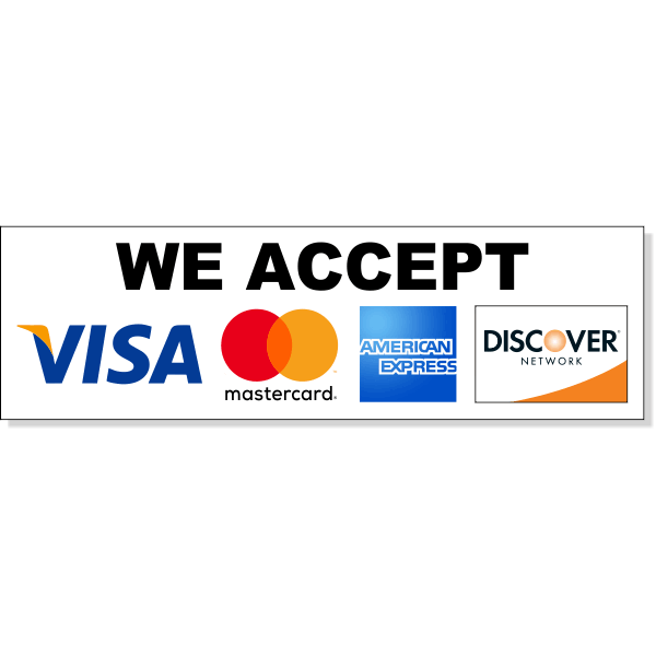 Horizontal Credit Card Accepted Decal | 3" x 10"