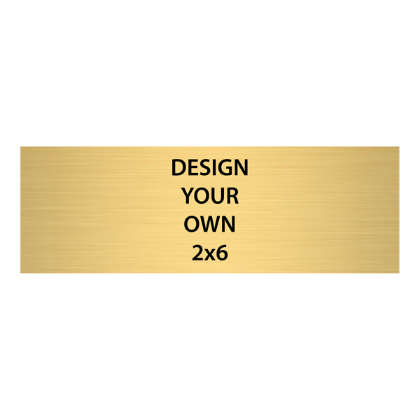 Horizontal Engraved Heavy Brass Signs 2" x 6"