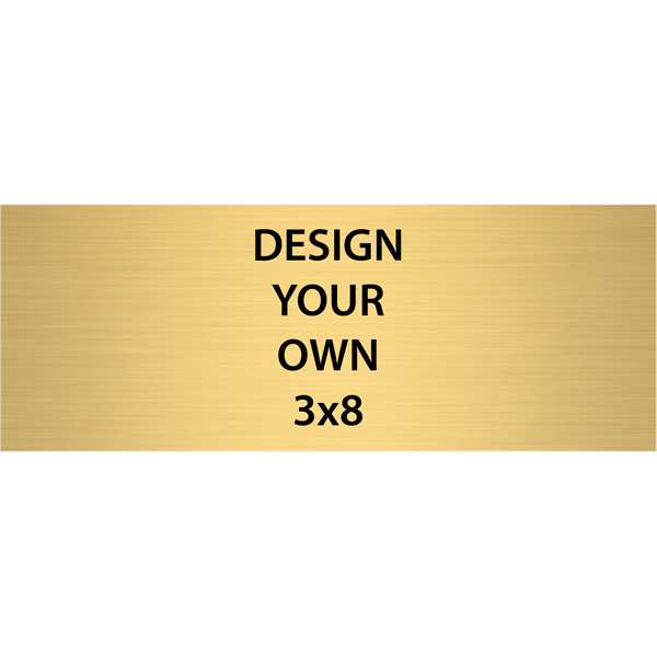 Horizontal Engraved Heavy Brass Signs 3" x 8"