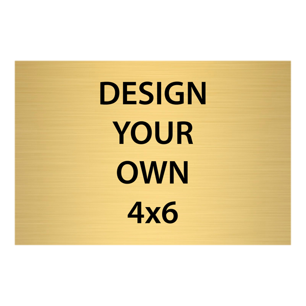 Horizontal Engraved Heavy Brass Signs 4" x 6"