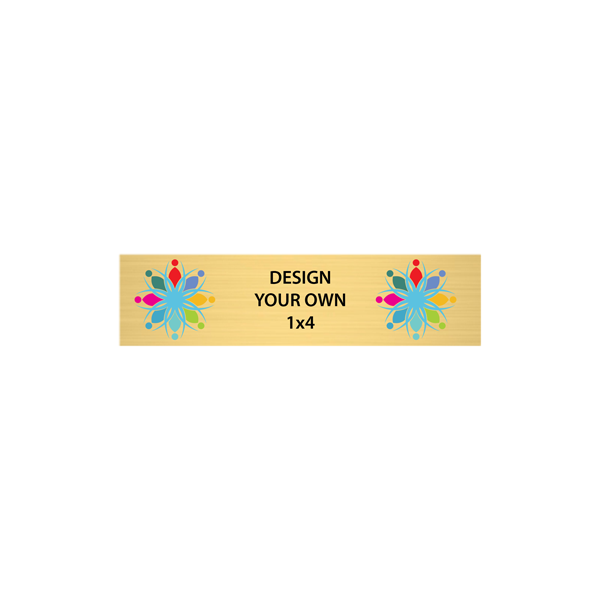 Horizontal Full Color Brass Signs 1" x 4"