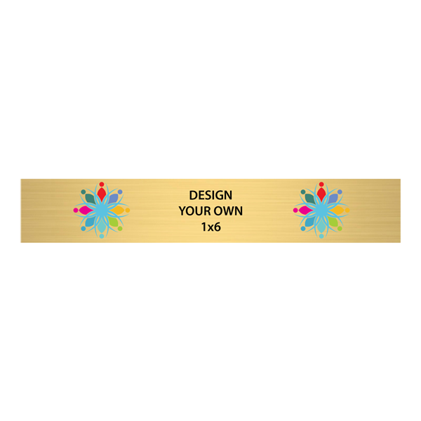Horizontal Full Color Brass Signs 1" x 6"