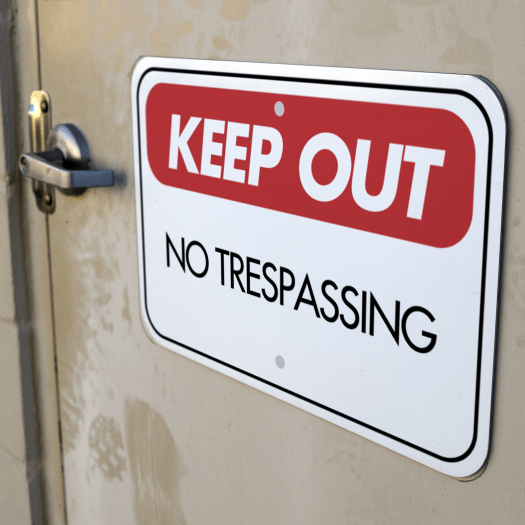 Horizontal Keep Out No Trespassing Sign