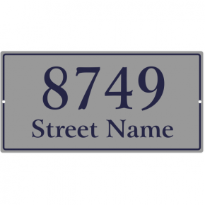 Large Rectangle Border Home Address Sign w/ Street Name | 8" x 16"