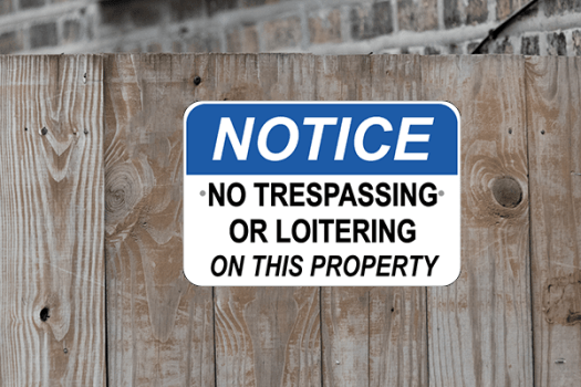 Notice No Loitering No Trespassing Sign