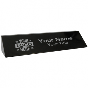 Engraved Black Marble Desk Name Plate | 2" x 10"