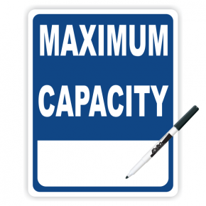 Maximum Capacity Dry Erase Sign 