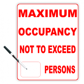 Maximum Occupancy Do Not Exceed Dry Erase Sign | 8"x10"
