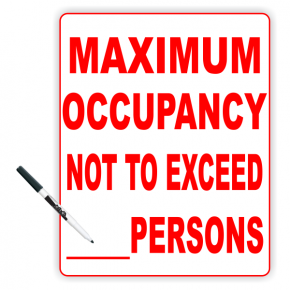 Maximum Occupancy Do Not Exceed Number Sign  | 8"x10"