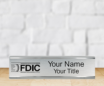 engraved FDIC sign