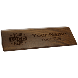 engraved wooden desk wedge