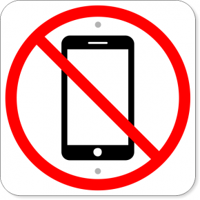 No Cell Phone Aluminum Sign | 12" x 12"