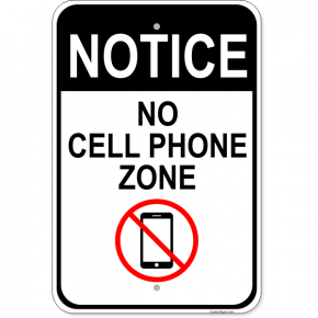 No Cell Phone Zone Sign | Aluminum | 18" x 12"