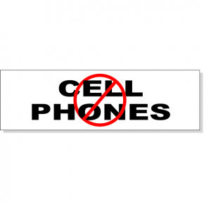 No Cell Phones Bumper Sticker | 3" x 10"