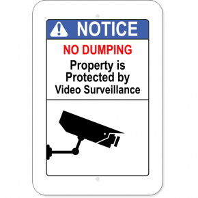 No Dumping Video Surveillance Aluminum Sign | 18" x 12"