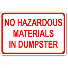 No Hazardous Materials Dumpster Decal | 4" x 6"
