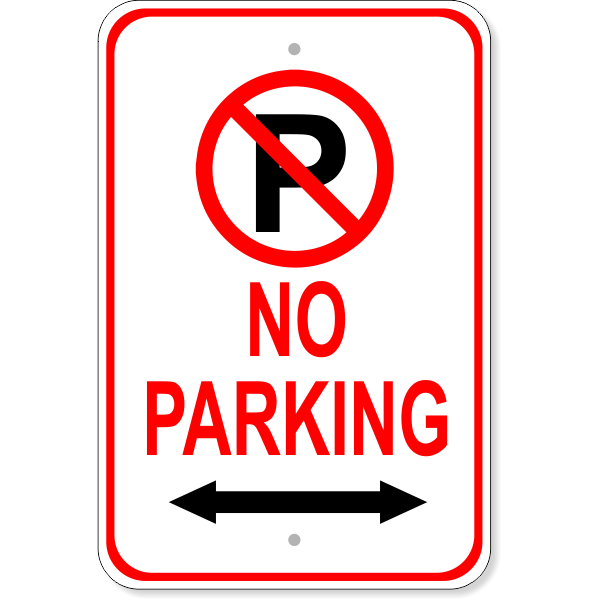 No Parking Both Directions Aluminum Parking Sign | 18" x 12"