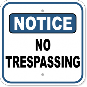 Notice No Trespassing Aluminum Sign | 12" x 12"