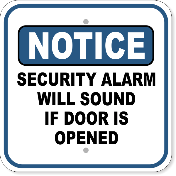 Notice Security Alarm Aluminum Sign | 12" x 12"