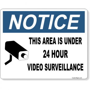 Notice Video Camera Surveillance Full Color Sign | 8" x 10"