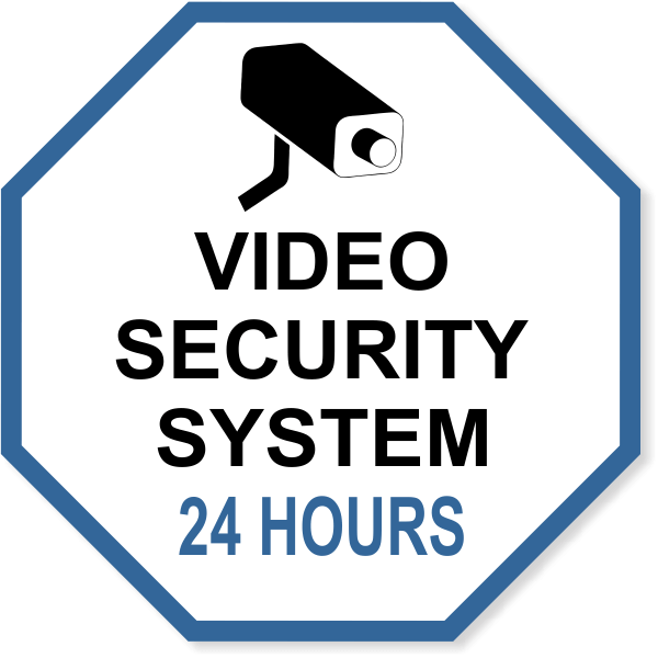 Octagon Video Security System Vinyl Decal | 6" x 6"