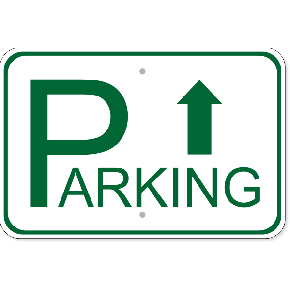 Parking Ahead Aluminum Sign | 12" x 18"