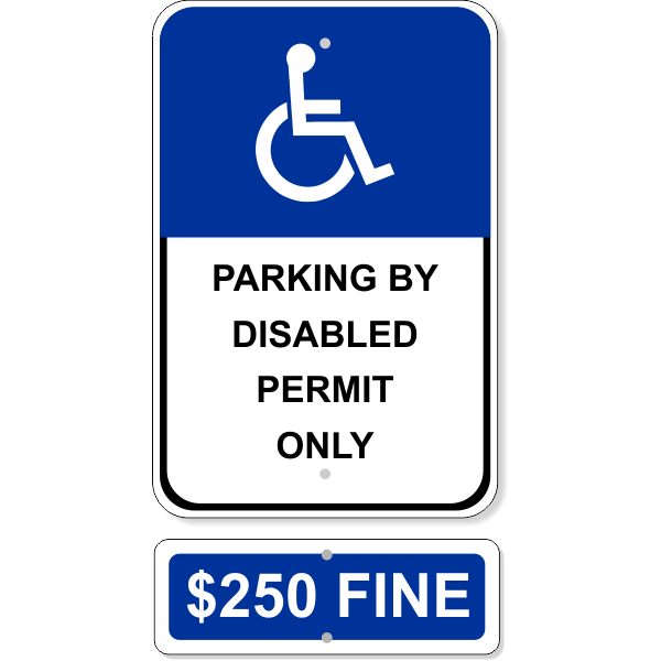Permit Only Handicap Sign Bundle