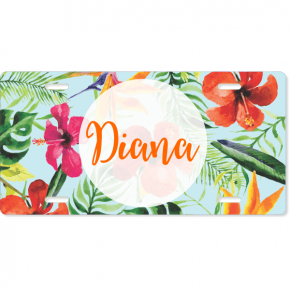 Tropical Floral Custom License Plate