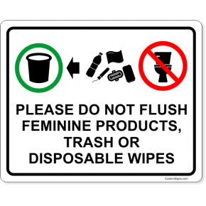 Please Do Not Flush Products Full Color Sign | 8" x 10"