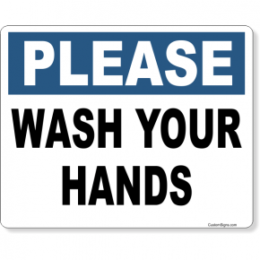 Please Wash Your Hands Full Color Sign | 8" x 10"