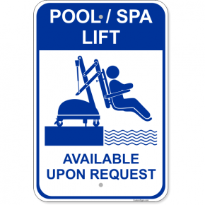 Pool Lift Available Aluminum Sign | 18" x 12"