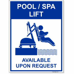 Pool Lift Available Full Color Sign | 8" x 6"