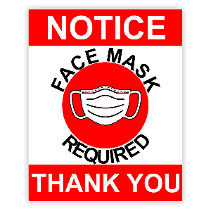 Notice Face Mask Required Sign | 8X10