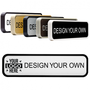 Engraved Office Name Plate for Wall or Door - Rounded Corners - Removable Insert - 2x8 (9128)