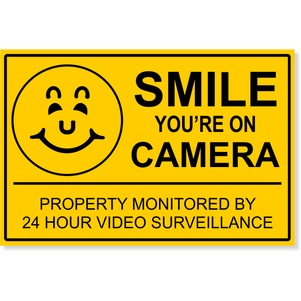 Smile You're On Camera Video Surveillance Yard Sign | 12" x 18"