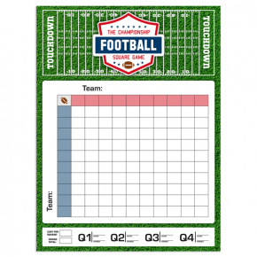 Blank Football Squares Game Blank
