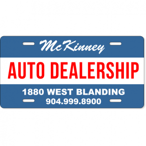 Striped Auto Dealership Industry Custom License Plate