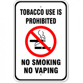 Tobacco Use Prohibited Aluminum Sign | 18" x 12"