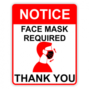 Face Mask Required - Red Notice Sign