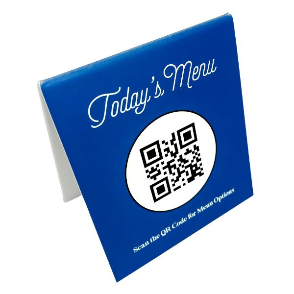 Custom QR Code with Custom Background Color Menu Table Top Sign