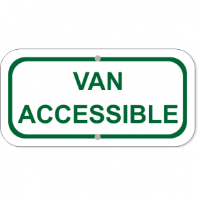 Van Accessible Add-On Aluminum Sign Green | 6" x 12"