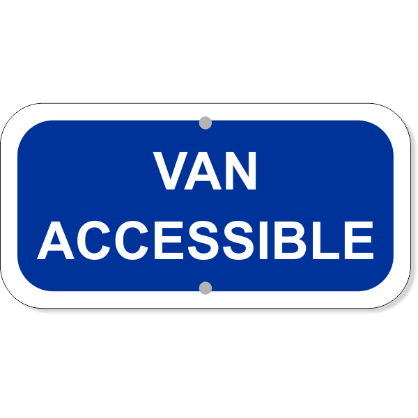 Blue Van Accessible 6" x 12" Add-On Parking Sign