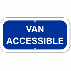 Van Accessible Add-On Parking Sign Blue | 6" x 12"