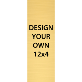 Vertical Engraved Heavy Brass Signs 12" x 4"