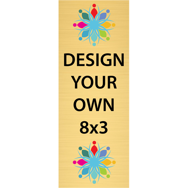 Vertical Full Color Brass Signs 8" x 3"