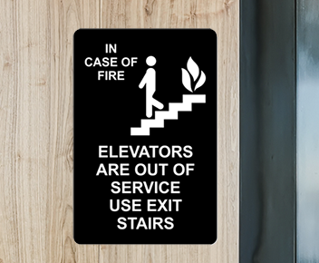 engraved fire safety sign
