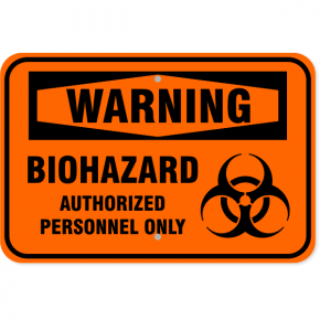 Warning Biohazard Aluminum Sign | 12" x 18"