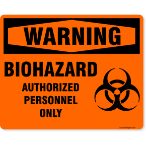 Warning Biohazard Full Color Sign | 8" x 10"